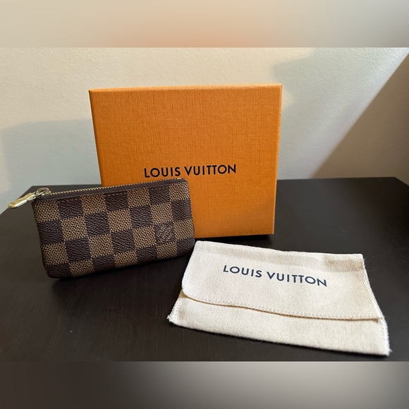 Louis Vuitton Brown Damier Ebene Canvas Pochette Cles Key Pouch - Picture 1 of 9